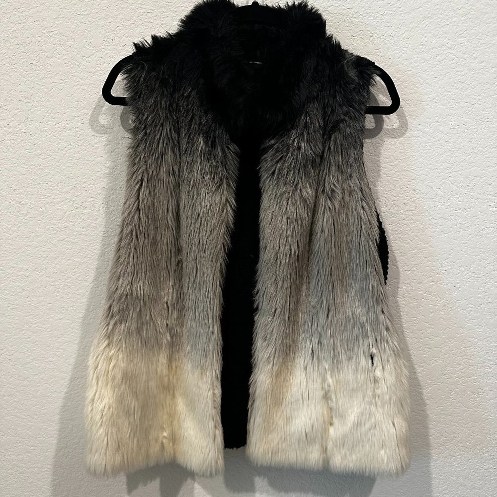 INC International Concepts Women's Faux Full Fur Descending Colors Vest Size L